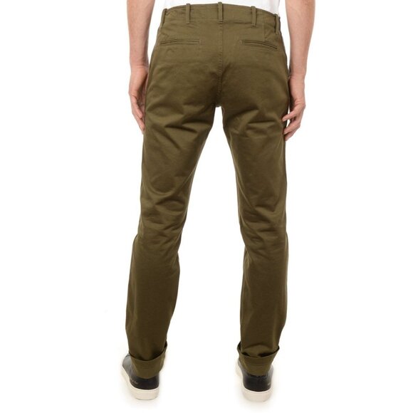WINGS+HORNS Westpoint Olive Green Cotton Twill Straight Chino Pants, Size 29 - Picture 2 of 16